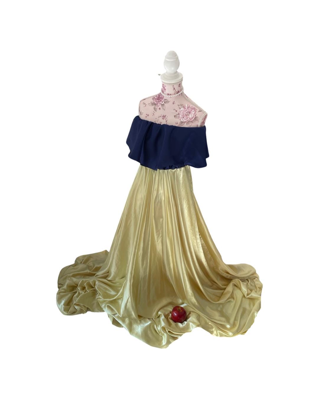 Boho Maternity Gown for Photoshoot – Off-Shoulder Satin Dress yellow and blue, Baby Shower Outfit, Summer Pregnancy Dress, Flowy Maxi Gown
