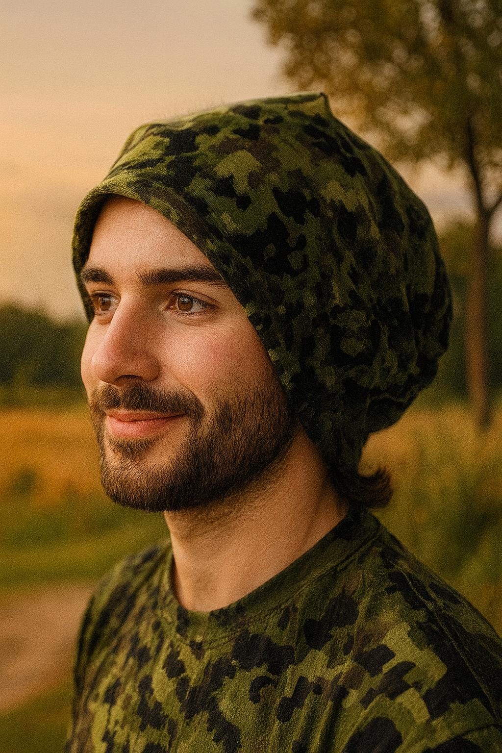 Camo Beanie, Camo Hat Custom, Slouchy Beanie Hat, Gender Neutral Fathers day Gift, Handmade Clothing for Kids and adults, interlocking brick