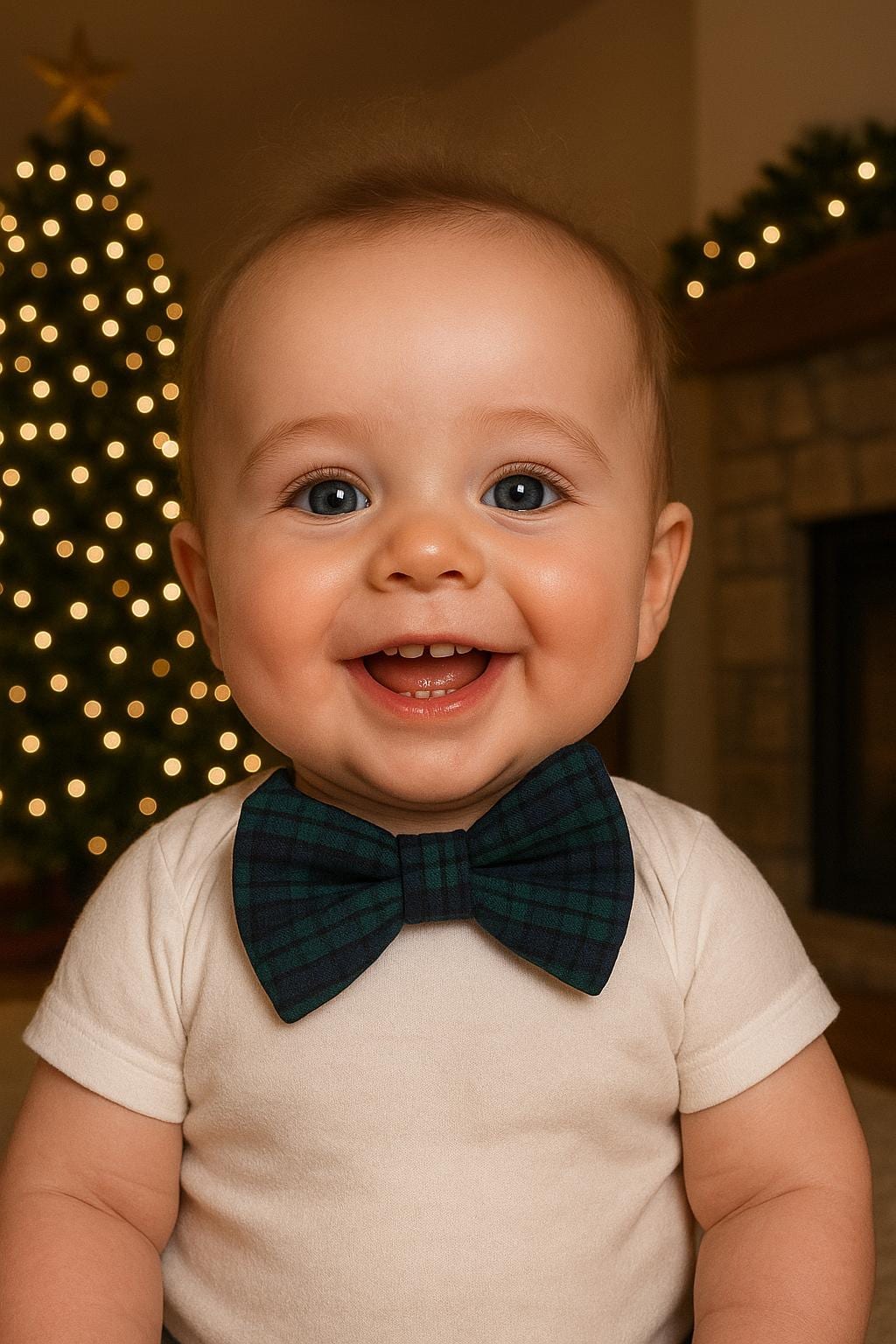 Green & Blue plaid bow tie, green plaid bow tie, boy's green bow tie, boy's bow tie, baby bow tie, toddler bow tie, christmas bow tie