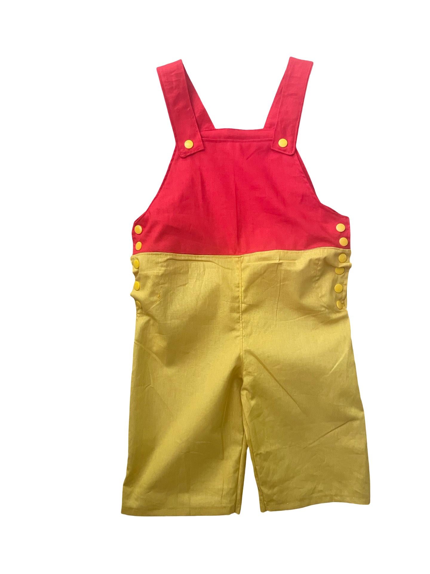 First birthday outfit, 1st birthday outfit, cake smash overalls, cake smash outfit, dungarees, honey overalls/ outfit, red yellow overalls