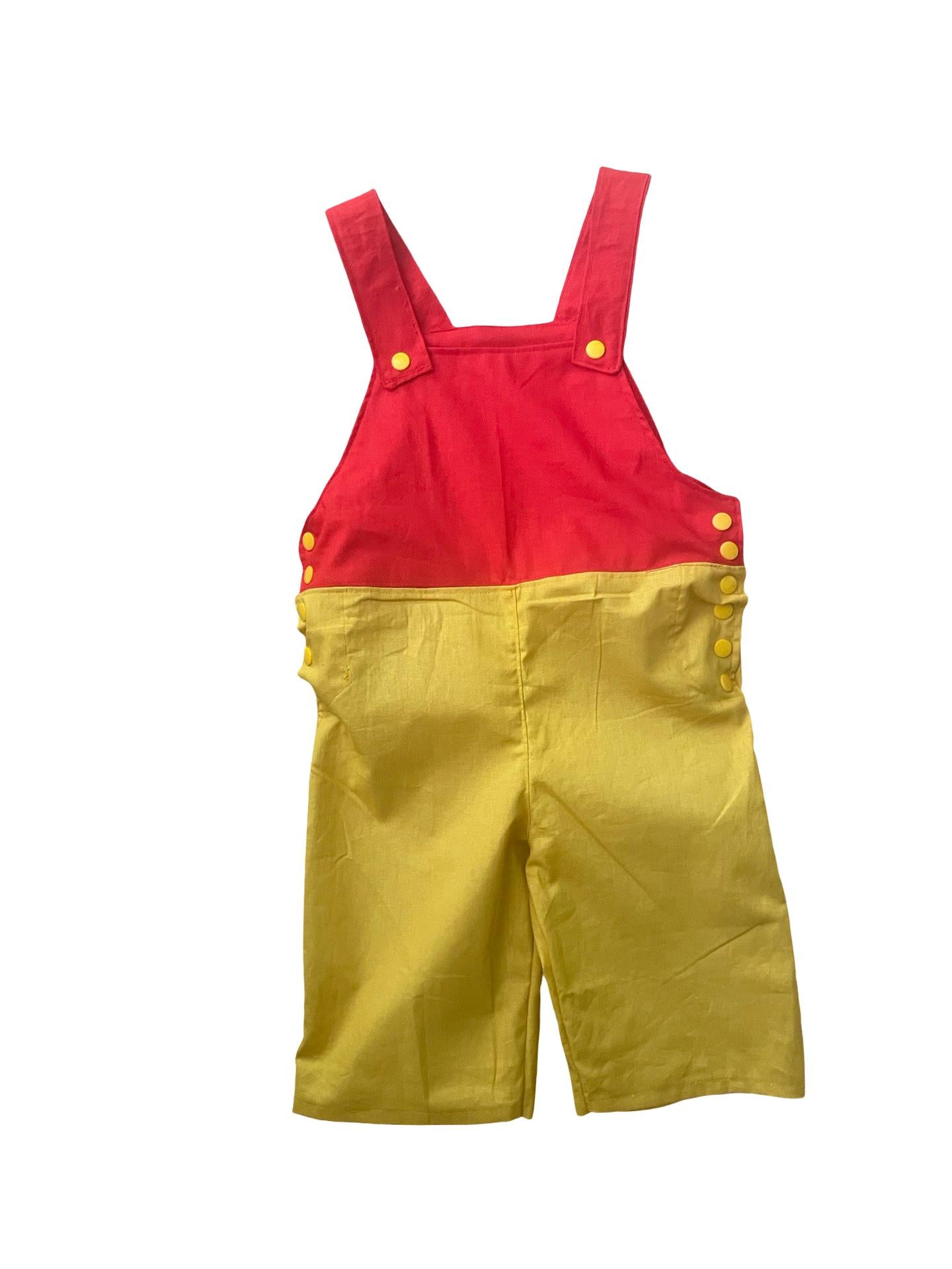 First birthday outfit, 1st birthday outfit, cake smash overalls, cake smash outfit, dungarees, honey overalls/ outfit, red yellow overalls