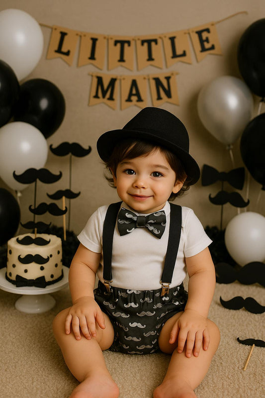 Baby boy first birthday outfit, black and gold birthday outfit, black bow tie and suspenders, black diaper cover set, boy cake smash outfit