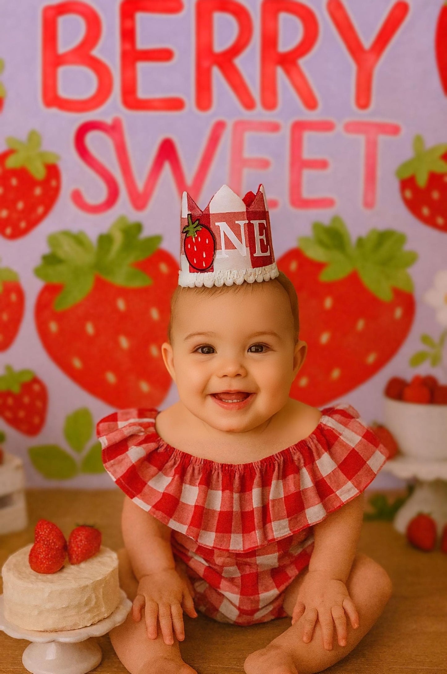 Strawberry First Birthday Outfit Berry First Birthday Theme Party Berry 1st Birthday Crown for Girl Strawberry Outfit for One Year Old