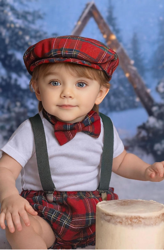 Cake Smash Outfit Boy Girl Buffalo Plaid Set or Buy the Piece Diaper Cover Bow Tie Suspenders Boys First 1st Birthday Tartan Photoshoot