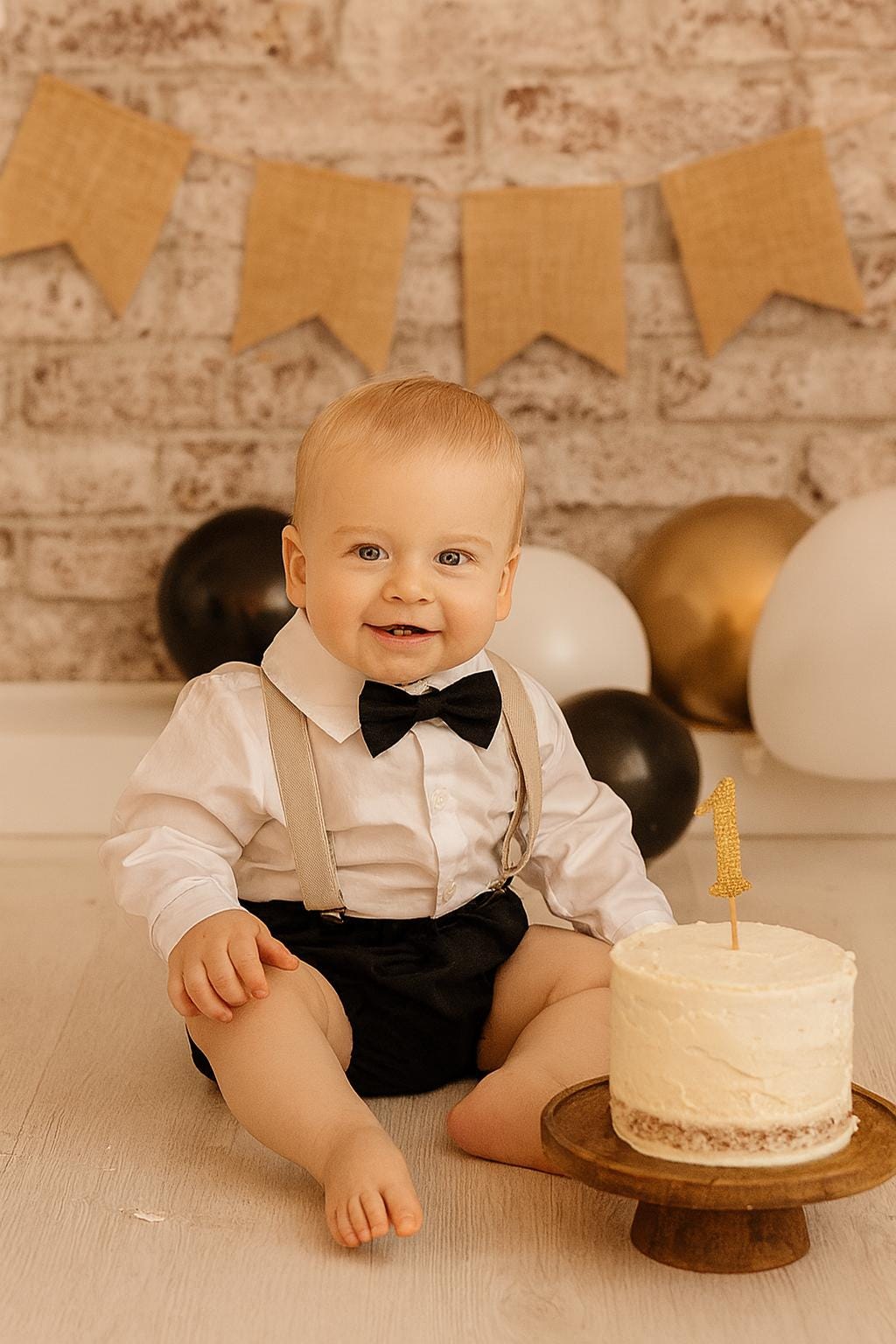 Cake Smash Boy Outfit, Birthday Boy, Black Diaper Cover, Bowtie, Suspender, First Birthday Boy, Boys 1st Birthday