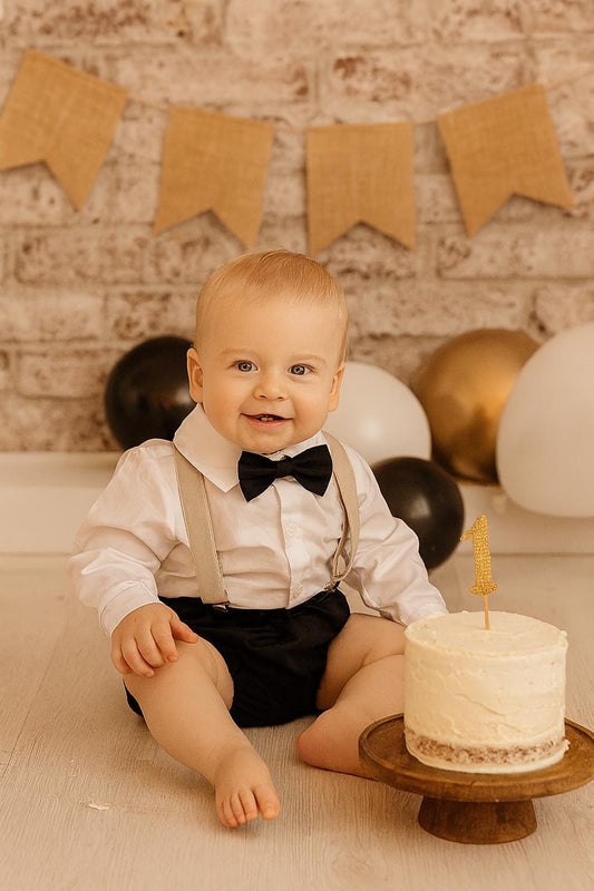 Cake Smash Boy Outfit, Birthday Boy, Black Diaper Cover, Bowtie, Suspender, First Birthday Boy, Boys 1st Birthday