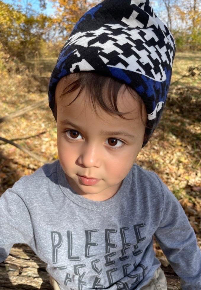 Beanie Hat. Slouchy beanie. Toddler beanie. Toque. Houndstooth hat