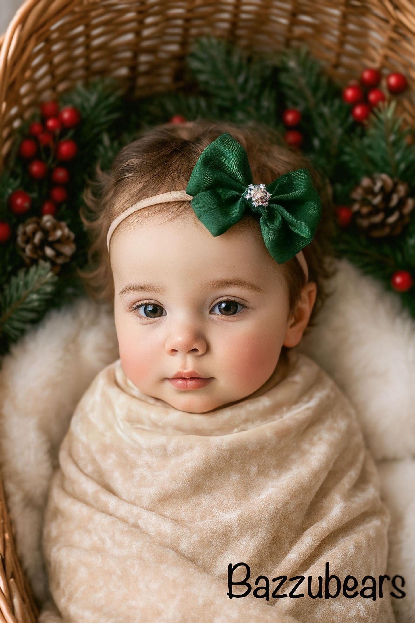 Baby Girl Christmas Headband, Christmas Toddler Hair Clips, Red Ribbon Bow Headband, Burgundy Hair Bows, Toddler Hair Bows, Newborn Headband