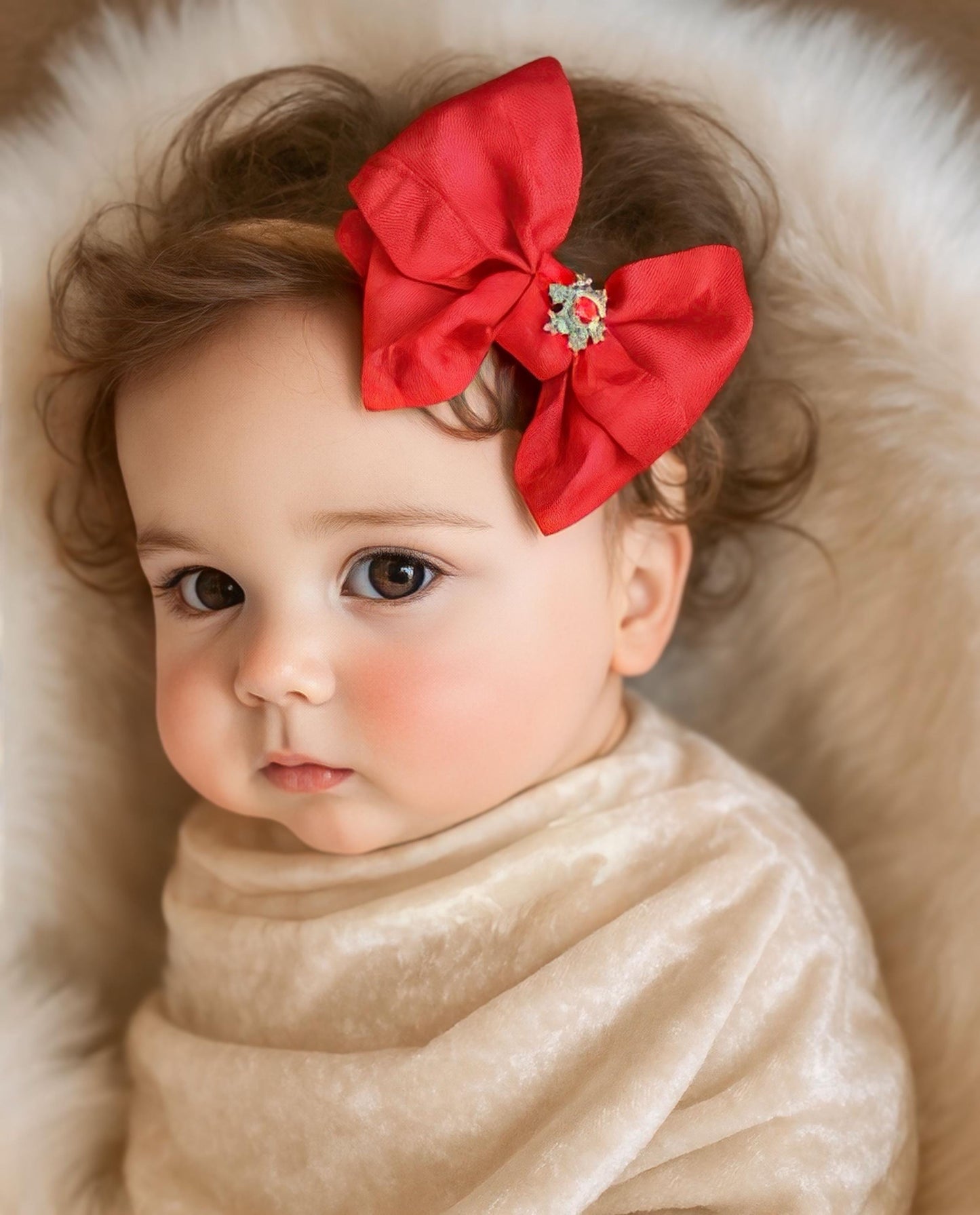 Baby Girl Christmas Headband, Christmas Toddler Hair Clips, Red Ribbon Bow Headband, Burgundy Hair Bows, Toddler Hair Bows, Newborn Headband