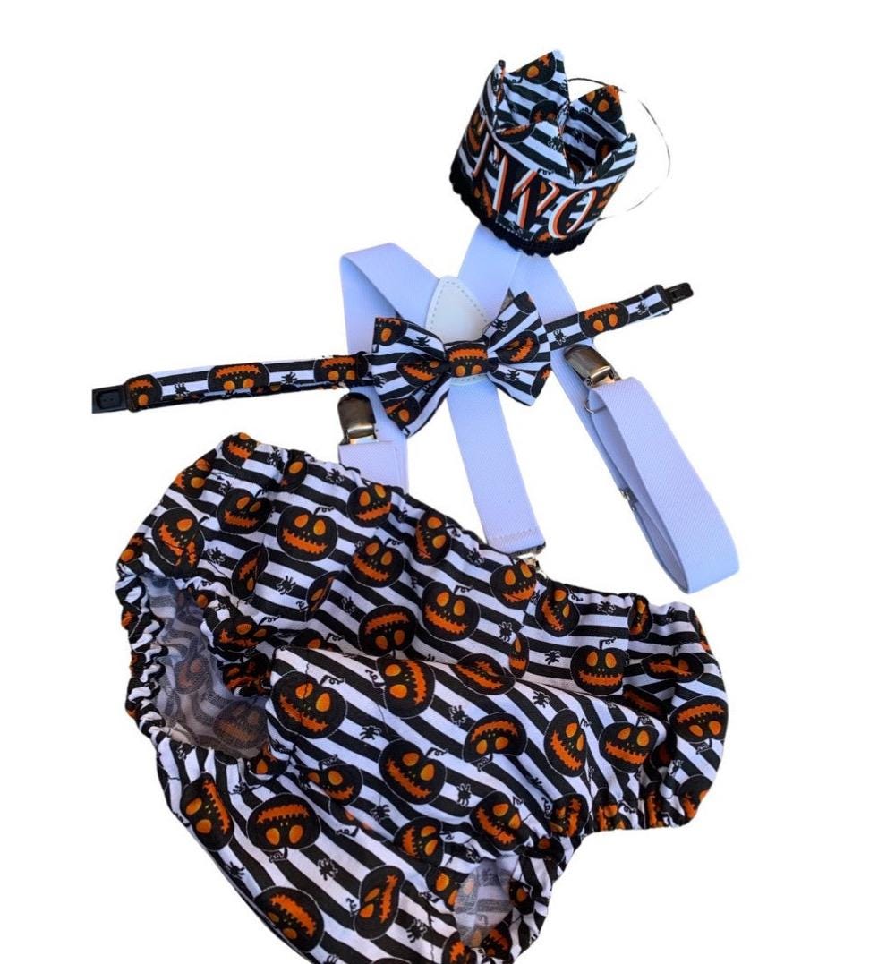 1st Birthday boy cake smash Outfit Bow tie bloomers pumpkin halloween cake smash, boy outfit,bloomers,diaper cover, stripes cake smash,