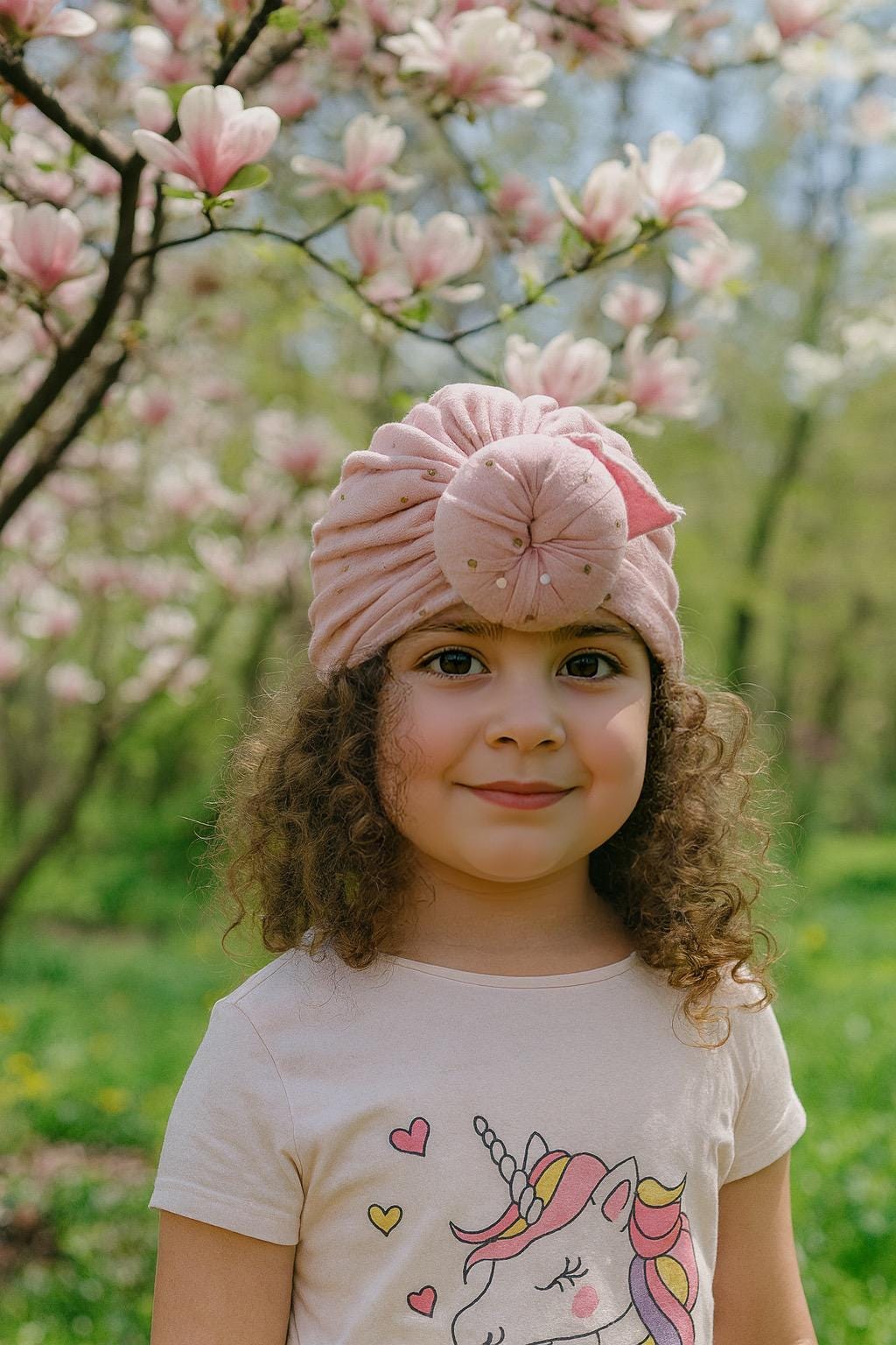 Pink Sparkle Top Knot Turban – Mommy & Me Set