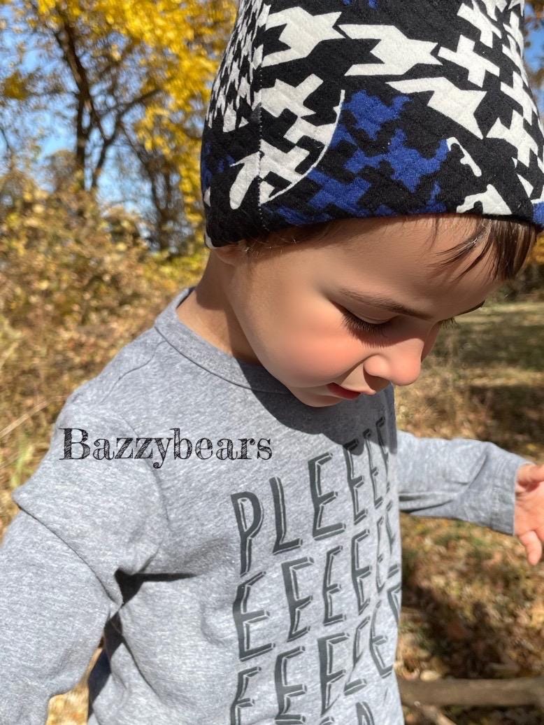 Beanie Hat. Slouchy beanie. Toddler beanie. Toque. Houndstooth hat