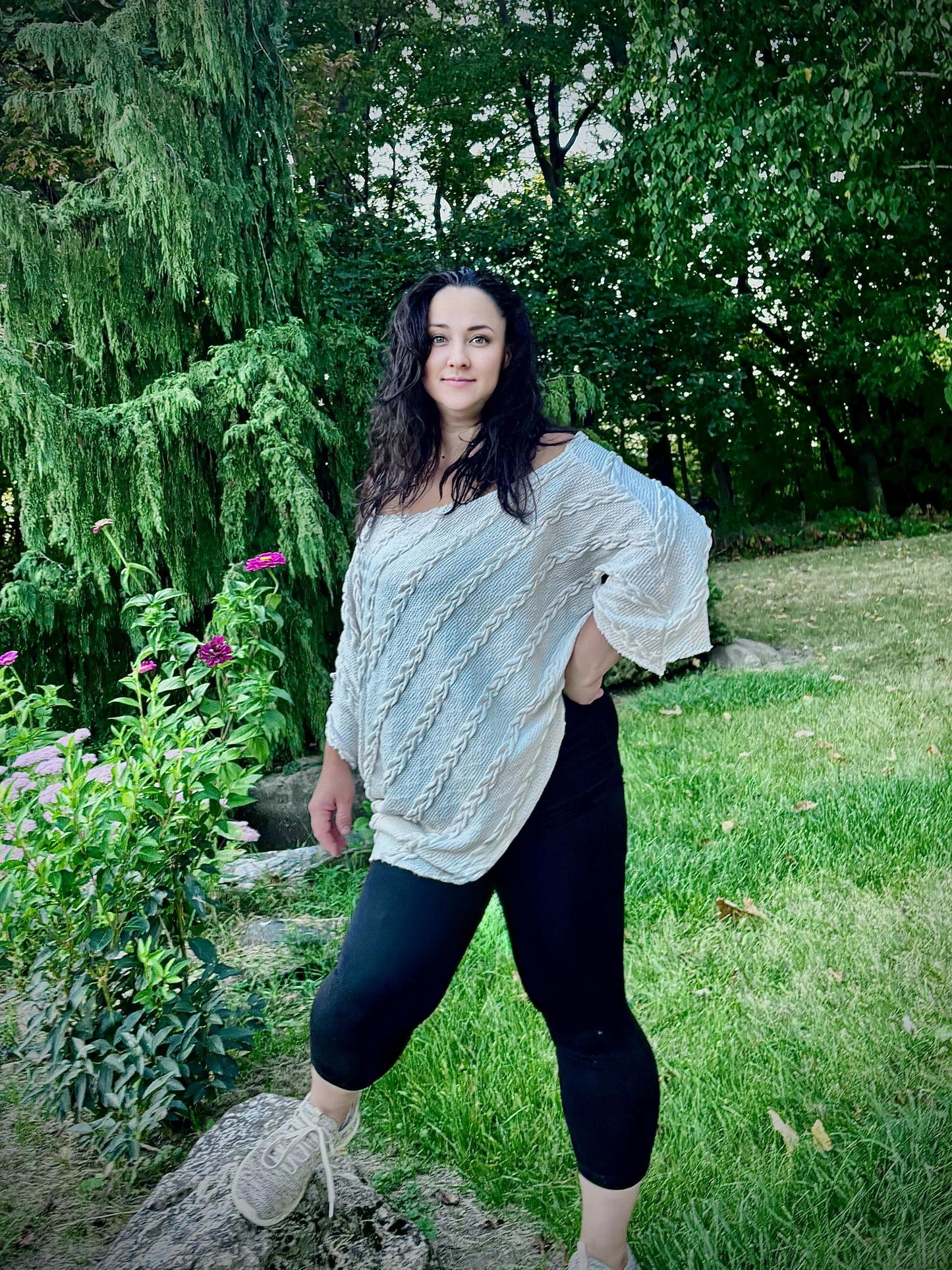 Handmade Asymmetrical Sweater/Knitwear Dress/Long Pullover/Loose Plus Size Sweater/ Off Shoulder Sweater/Knit Blouse/Top