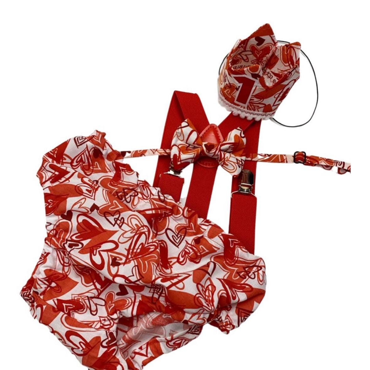 red cake smash outfit boy, Valentine cake smash, red bow tie, smash cake outfit boy, red diaper cover, red baby bow tie, red suspenders