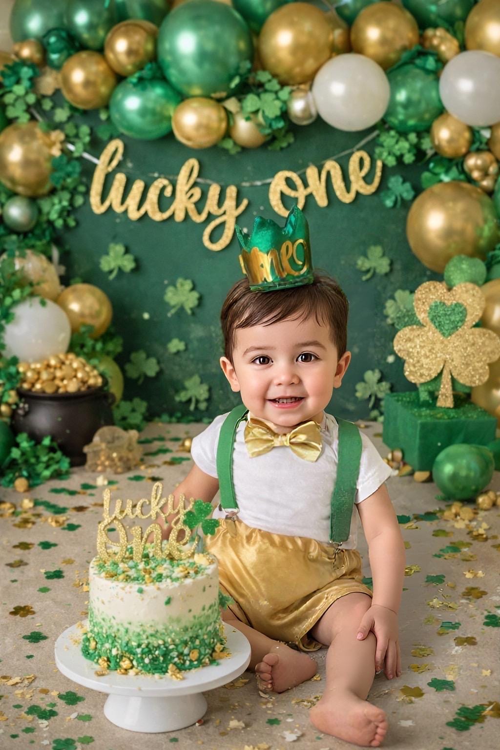 Boy Cake Smash Outfit, Cake Smash Set, St. Patrick’s Day Cake Smash, Lucky One Cake Smash, Irish 1st Birthday, Boy 1st Birthday