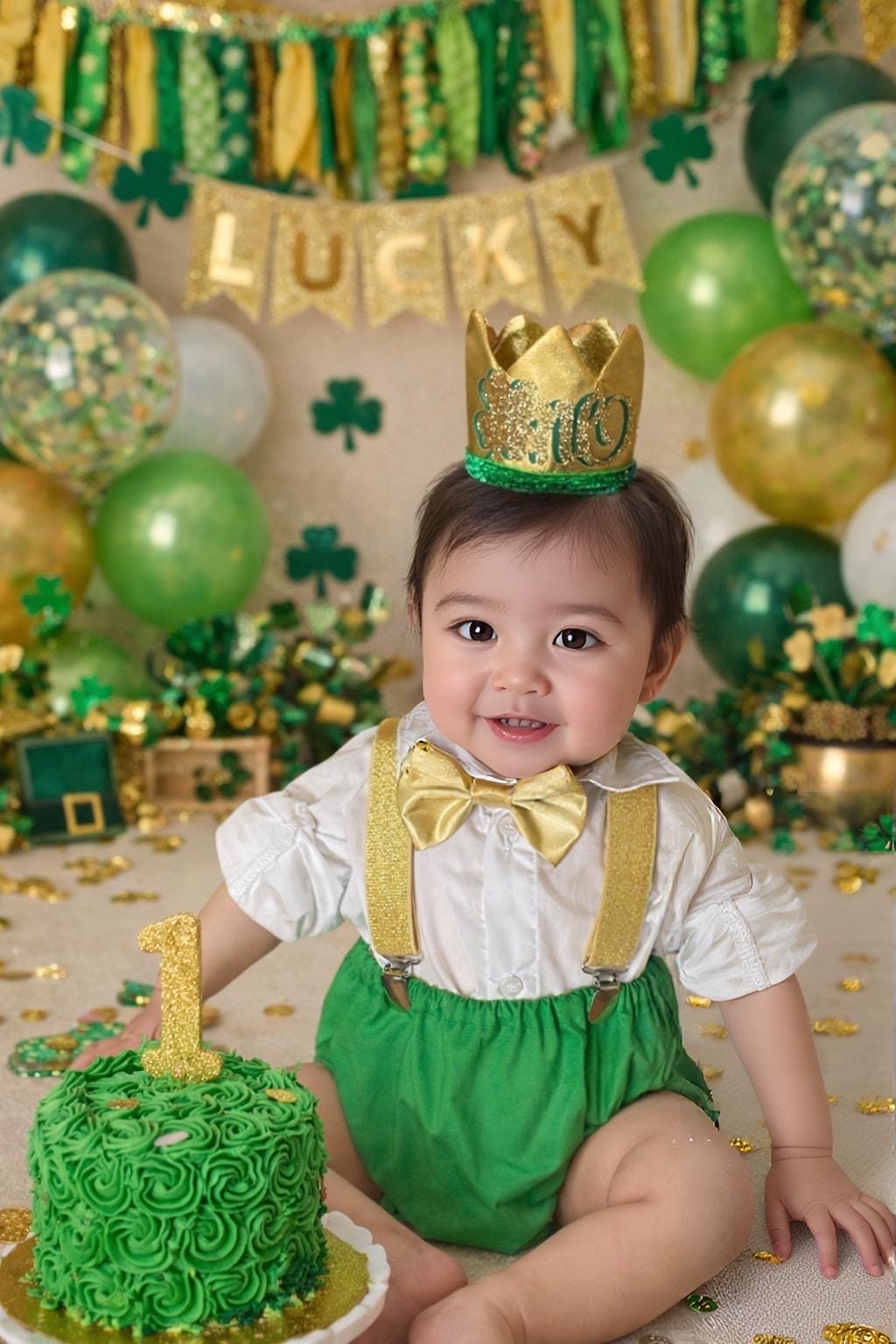Boy Cake Smash Outfit, Cake Smash Set, St. Patrick’s Day Cake Smash, Lucky One Cake Smash, Irish 1st Birthday, Boy 1st Birthday