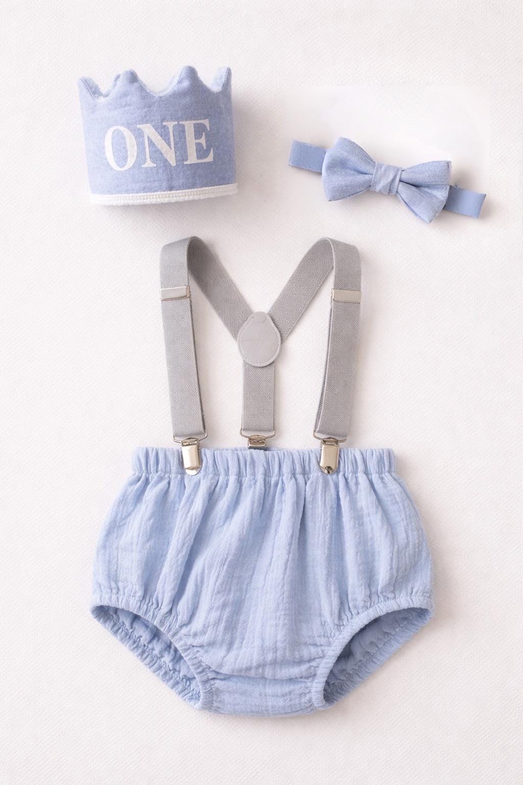 Boys Cake smash outfit | first Birthday party prop for boys | Overalls | Diaper Cover photography photo props | Sitter Romper