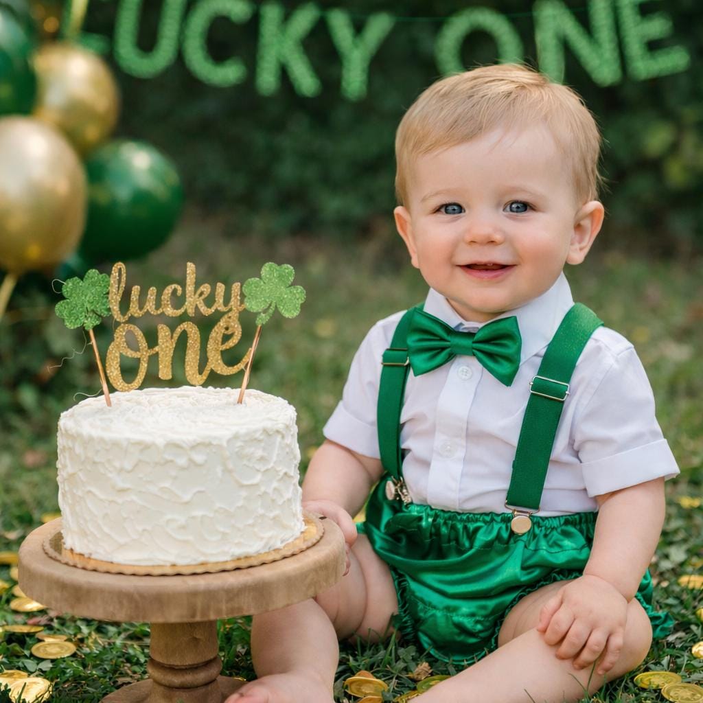 Boy Cake Smash Outfit, Cake Smash Set, St. Patrick’s Day Cake Smash, Lucky One Cake Smash, Irish 1st Birthday, Boy 1st Birthday