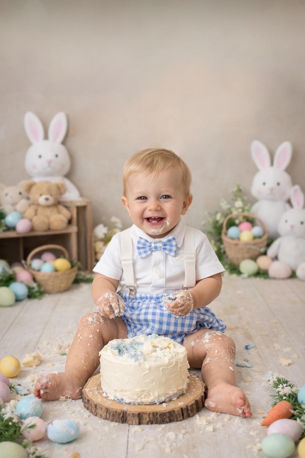 Blue plaid cake smash outfit, Blue Plaid First Birthday Outfit, blue Cake Smash set, First Birthday Boy bloomers and bow tie in plaid