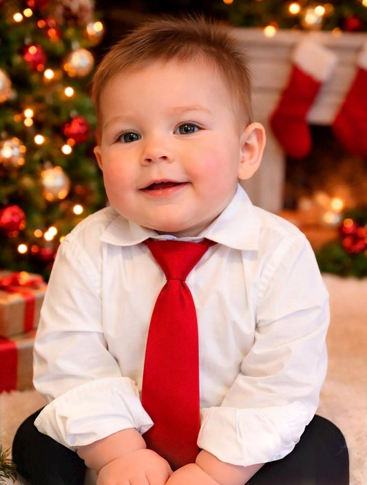Red Neck Tie --- PERFECT for Christmas, Valentine's Day, Cake Smash, Birthday, Super Hero Outfit, Toddler, Boys, Adult Men