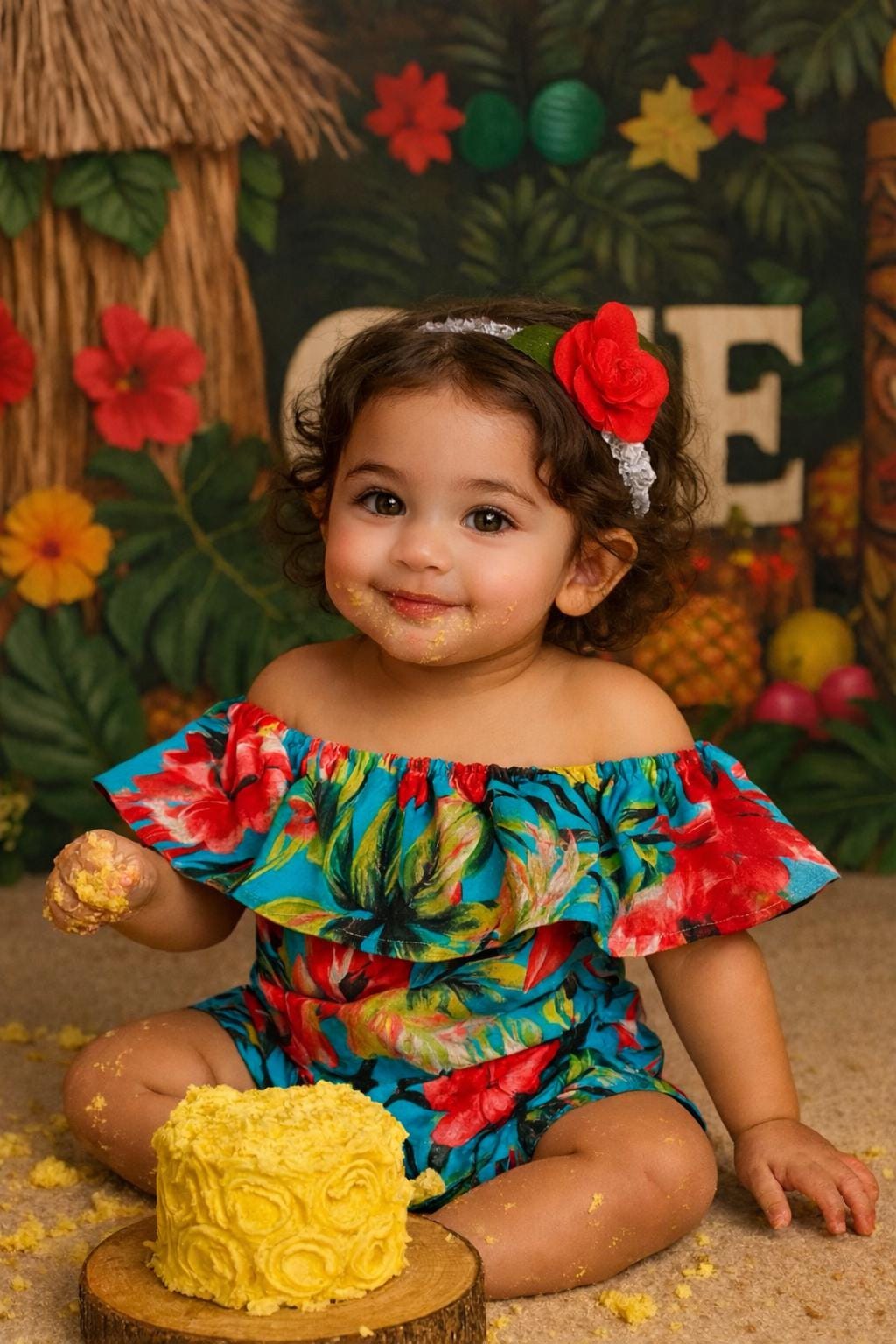 Tropical baby romper, baby girl tropical outfit, hawaiian baby clothes, baby girl summer gift