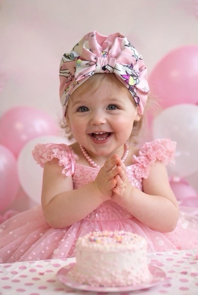Unicorn Bow Turban Hat – Baby Girl Headwrap