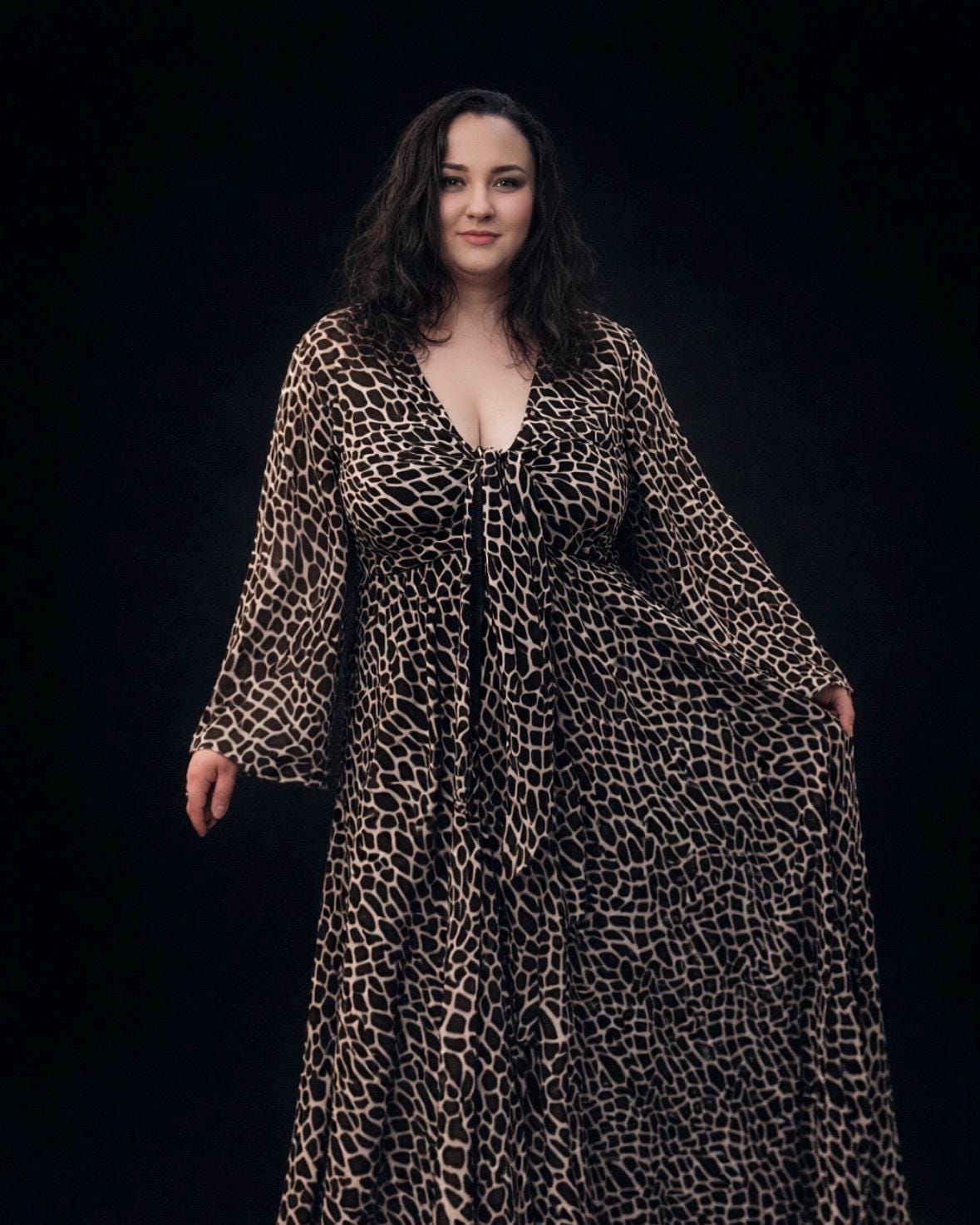 Kaftan Mesh Dress, Sheer Summer Dress, Lightweight Beach Cover Up Animal Print, Pool Party Maxi Dress, Boho Beachwear, Holiday Dress