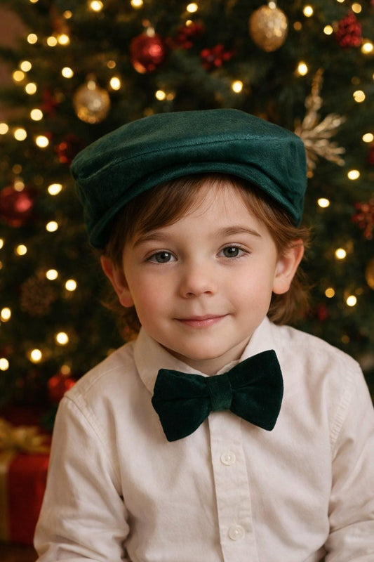 Velvet Flat Cap, green velvet Hat, Christmas hat Hat, Christmas Flat Cap Hat Gift, mens hat, Christmas velvet hat, father and son, Christmas