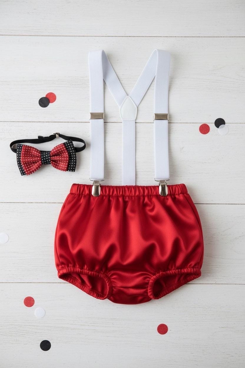 red cake smash outfit boy, Valentine cake smash, red bow tie, smash cake outfit boy, red diaper cover, red polka dot bow tie, red suspenders
