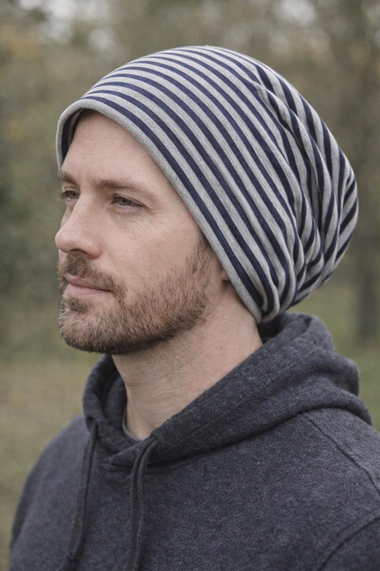 Beanie Cap *dark blue striped* Jersey Baby Kids Young Girls boys men adult