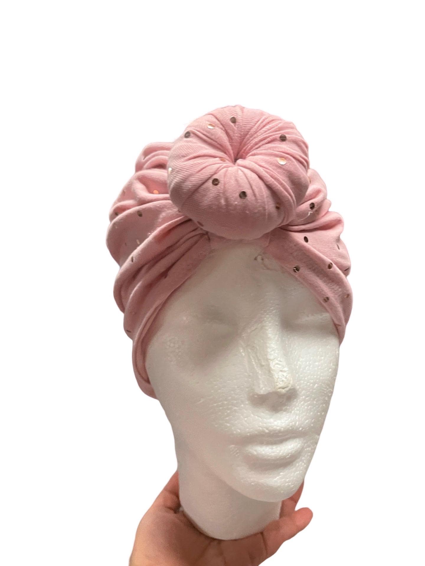 Pink Sparkle knot Turban Hat for all ages