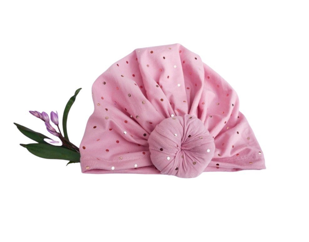 Pink Sparkle knot Turban Hat for all ages