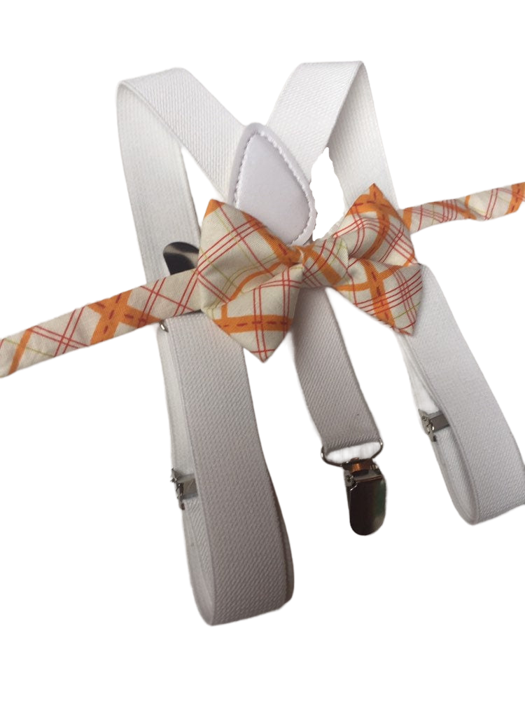 a pair of suspenders with a bow tie