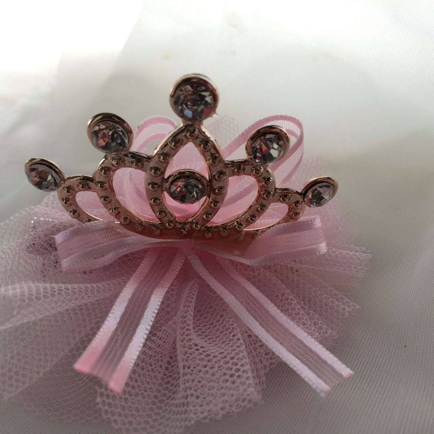 Light pink tiara, light pink crown, tiara, crown, baby tiara, baby crown, pink tiara, pink crown, photography prop, baby prop, tulle tiara