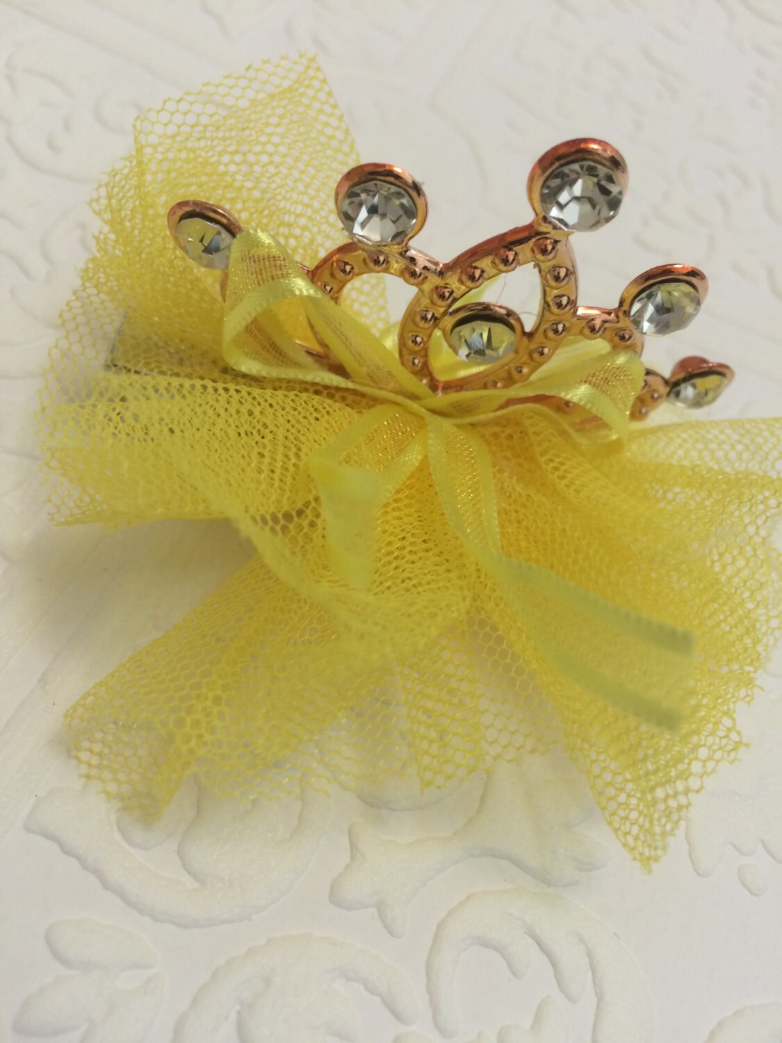 Yellow tiara, yellow crown, tiara, crown, baby tiara, baby crown, summer tiara, gold crown, photography prop, baby prop, tulle tiara, yellow