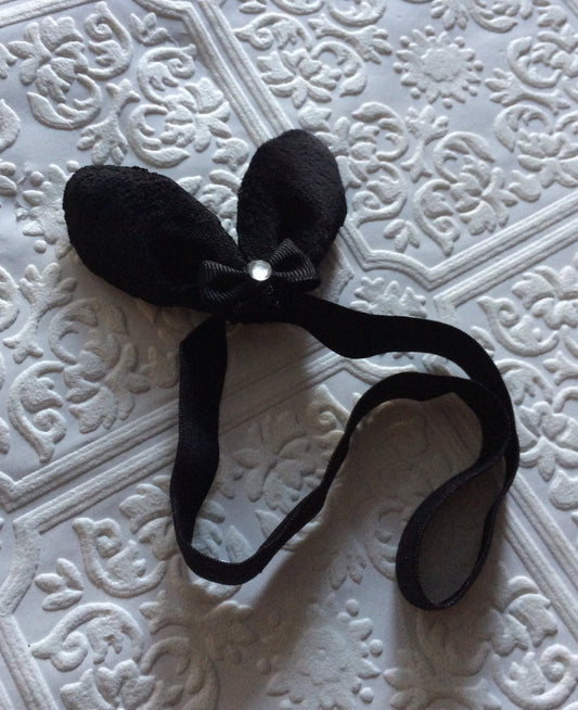 Halloween bunny ears, black bunny ears, Halloween mini bunny ears, Halloween costume ears, black mini ears, black mini bunny ears,mini bunny