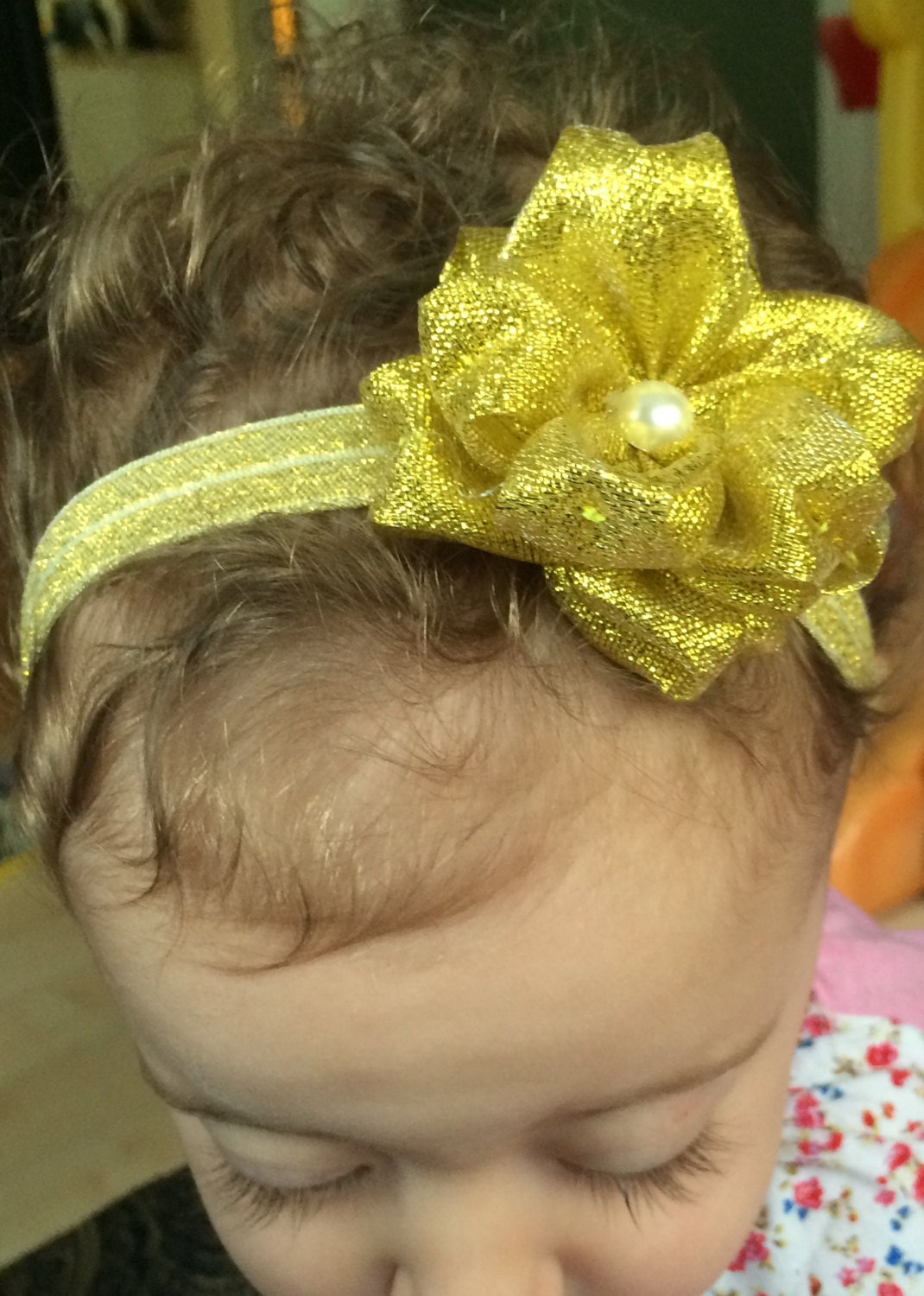 gold baby headband, gold headband, Christmas headband, starfish headband, Christmas baby headband, gold sparkle headband, mermaid