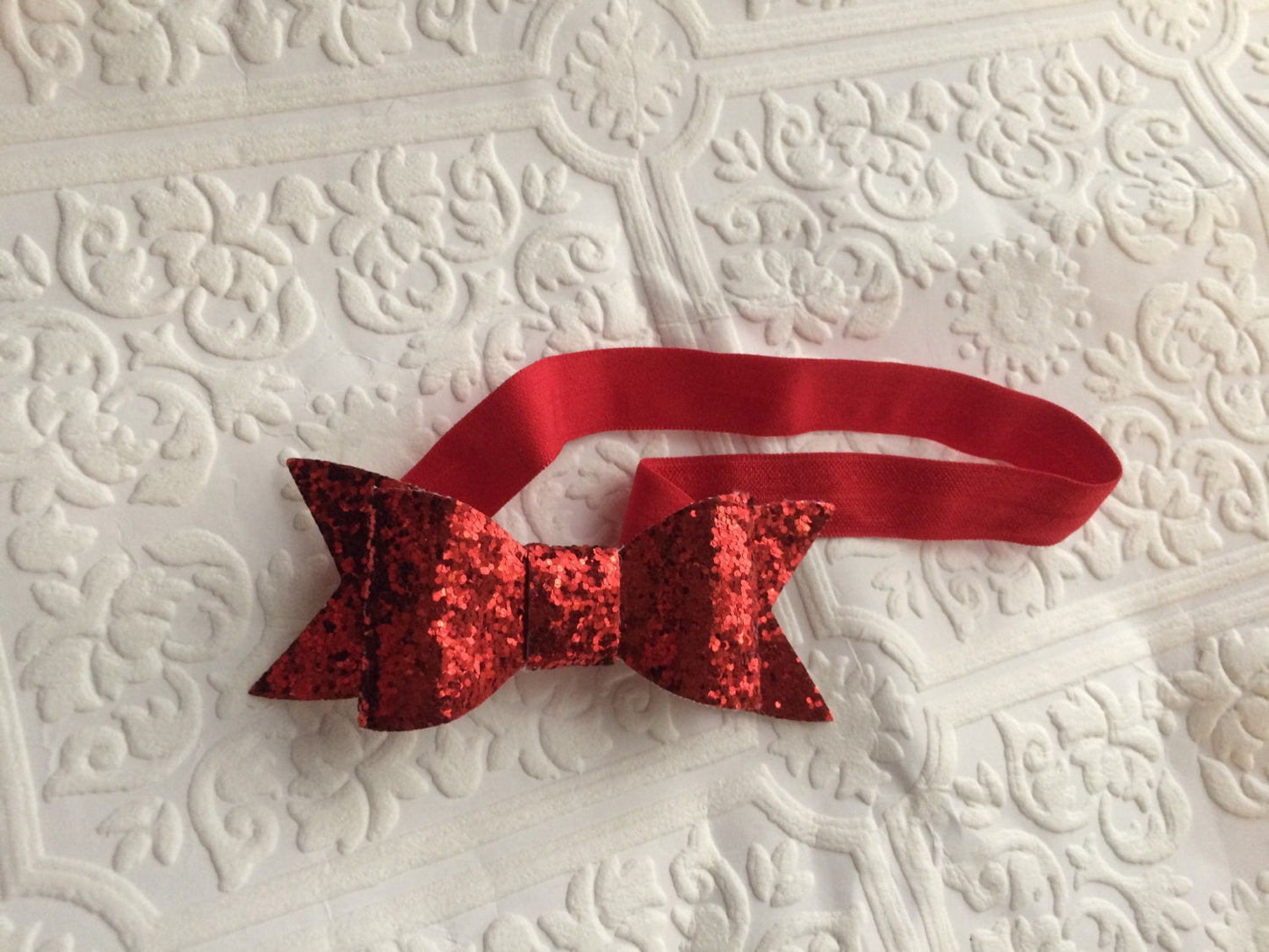 Red bow headband, baby bow headband, sparkling bow headband, red headband, red baby headband, baby bow headband, Christmas headband