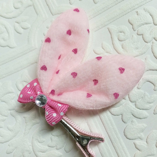 bunny headband, tiny bunny ears, tiny bunny headband, bunny baby headband, pink bunny ears, pink bunny ear clip, bunny ears