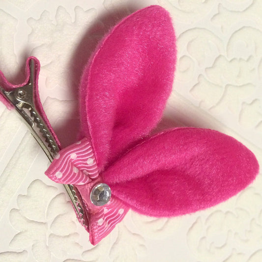 bunny headband, tiny bunny ears, tiny bunny headband, bunny baby headband, pink bunny ears, pink bunny ear clip, bunny ear clip, baby ears