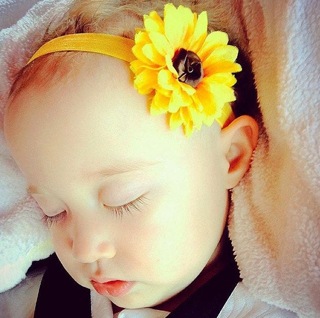 Sunflower headband, baby sunflower headband, sunflower baby headband, yellow flower headband, yellow baby headband, summer baby headband