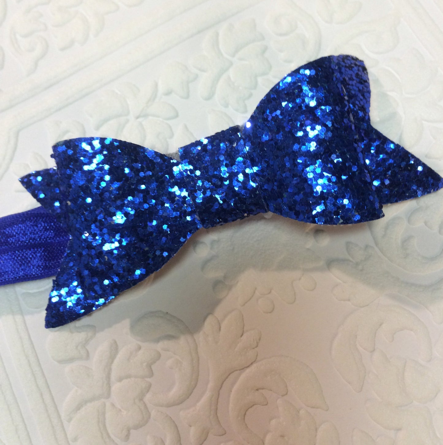 Blue bow headband, baby bow headband, sparkling bow headband, blue headband, blue baby headband, baby bow headband, Christmas headband