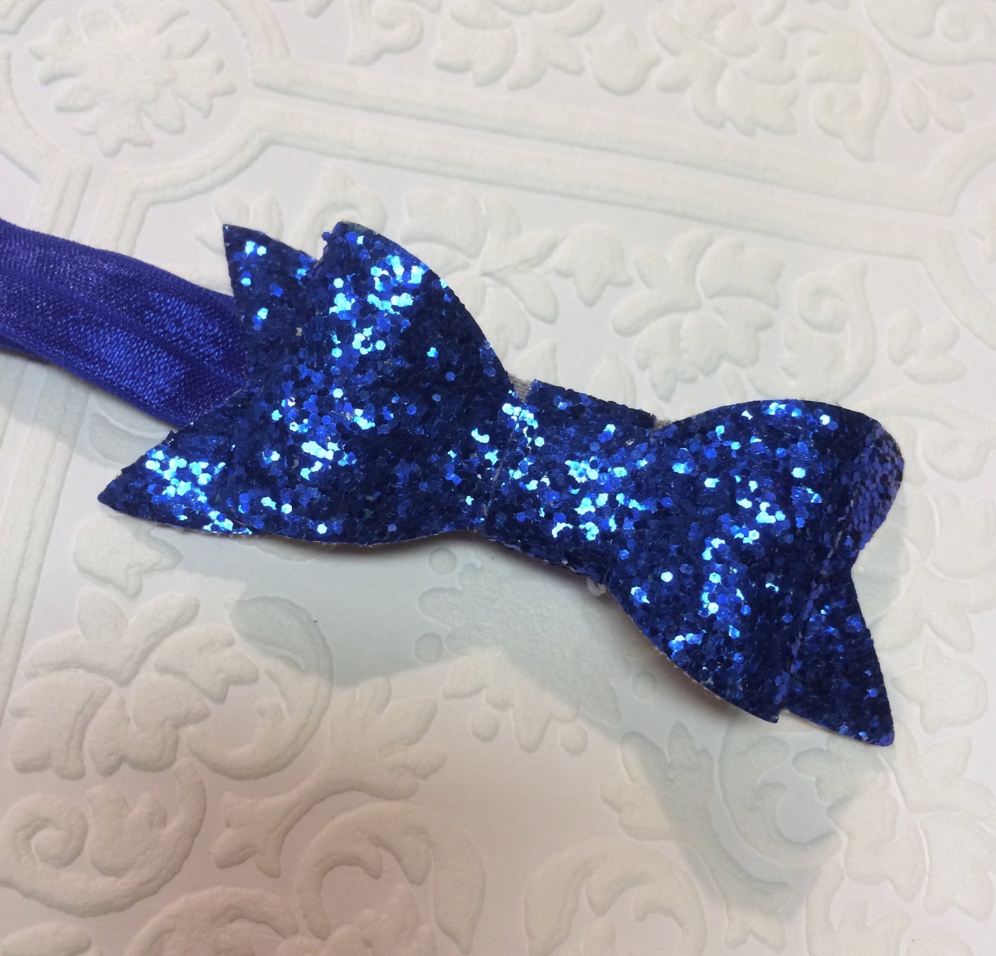 Blue bow headband, baby bow headband, sparkling bow headband, blue headband, blue baby headband, baby bow headband, Christmas headband