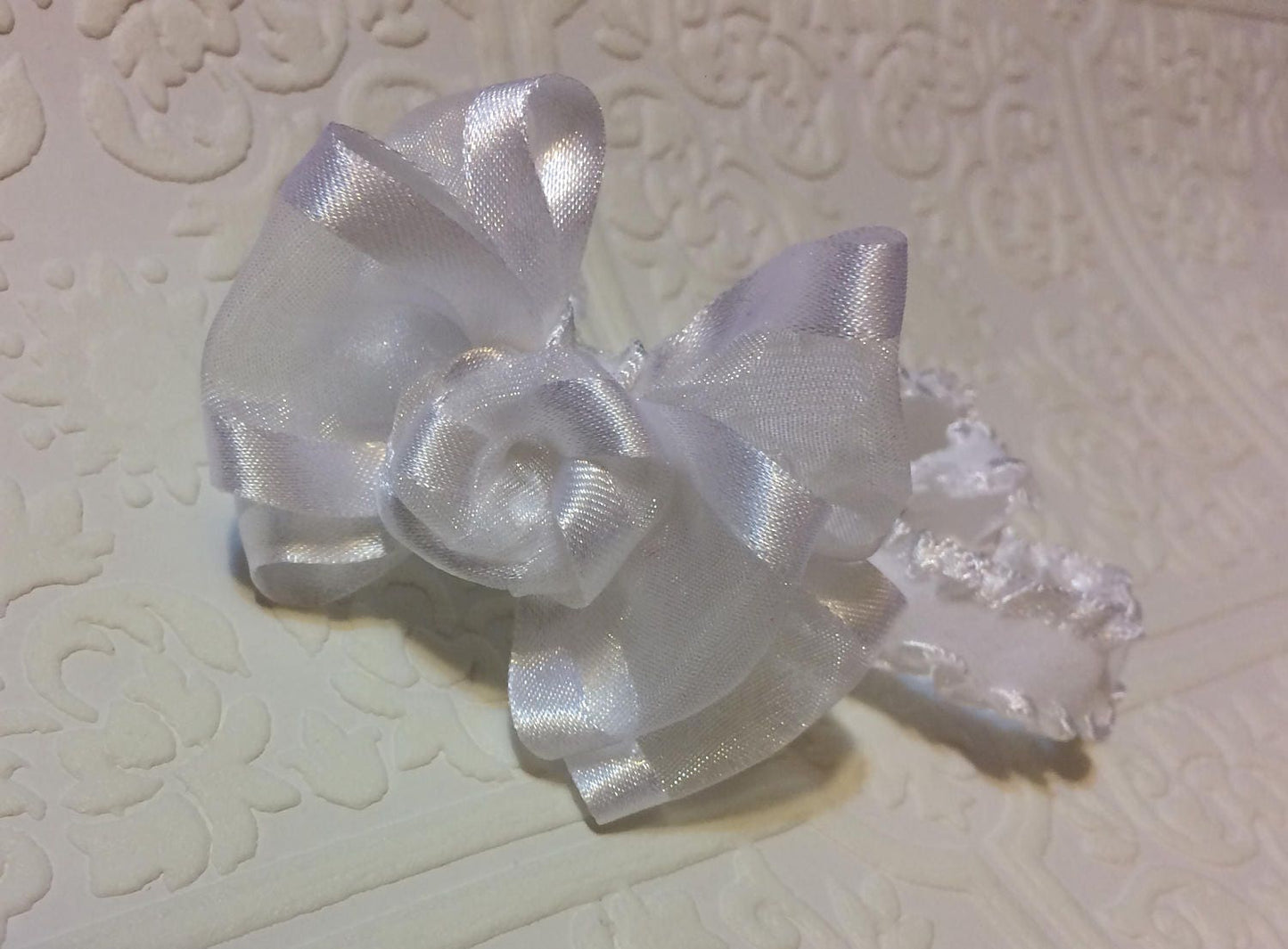 baby bow headband, white baby headband,  communion baby headband,  wedding baby headband,  baptism baby headband,  baby headband, infant