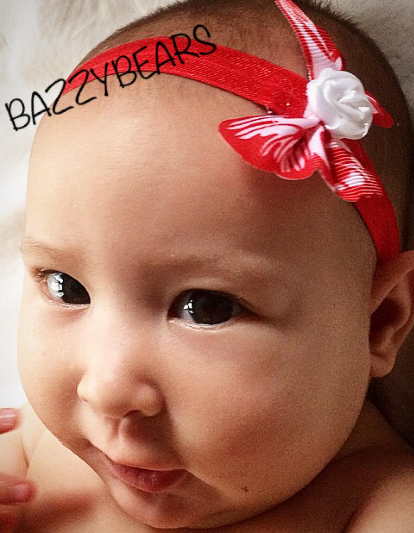 butterfly, butterfly headband, baby headband, baby butterfly headband, red butterfly headband, photography prop, baby prop, rose headband