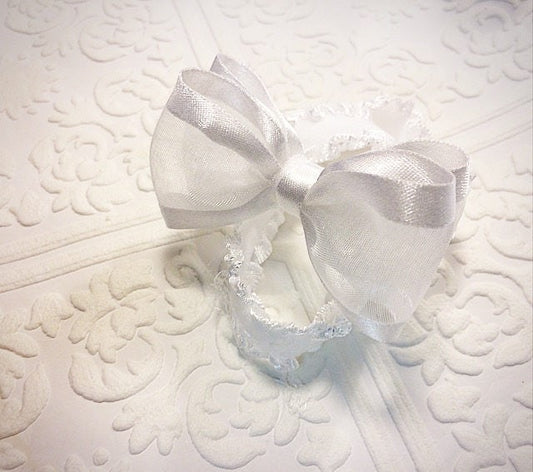 baby bow headband, wohite baby headband,  communion baby headband,  wedding baby headband,  baptism baby headband,  baby headband, infant