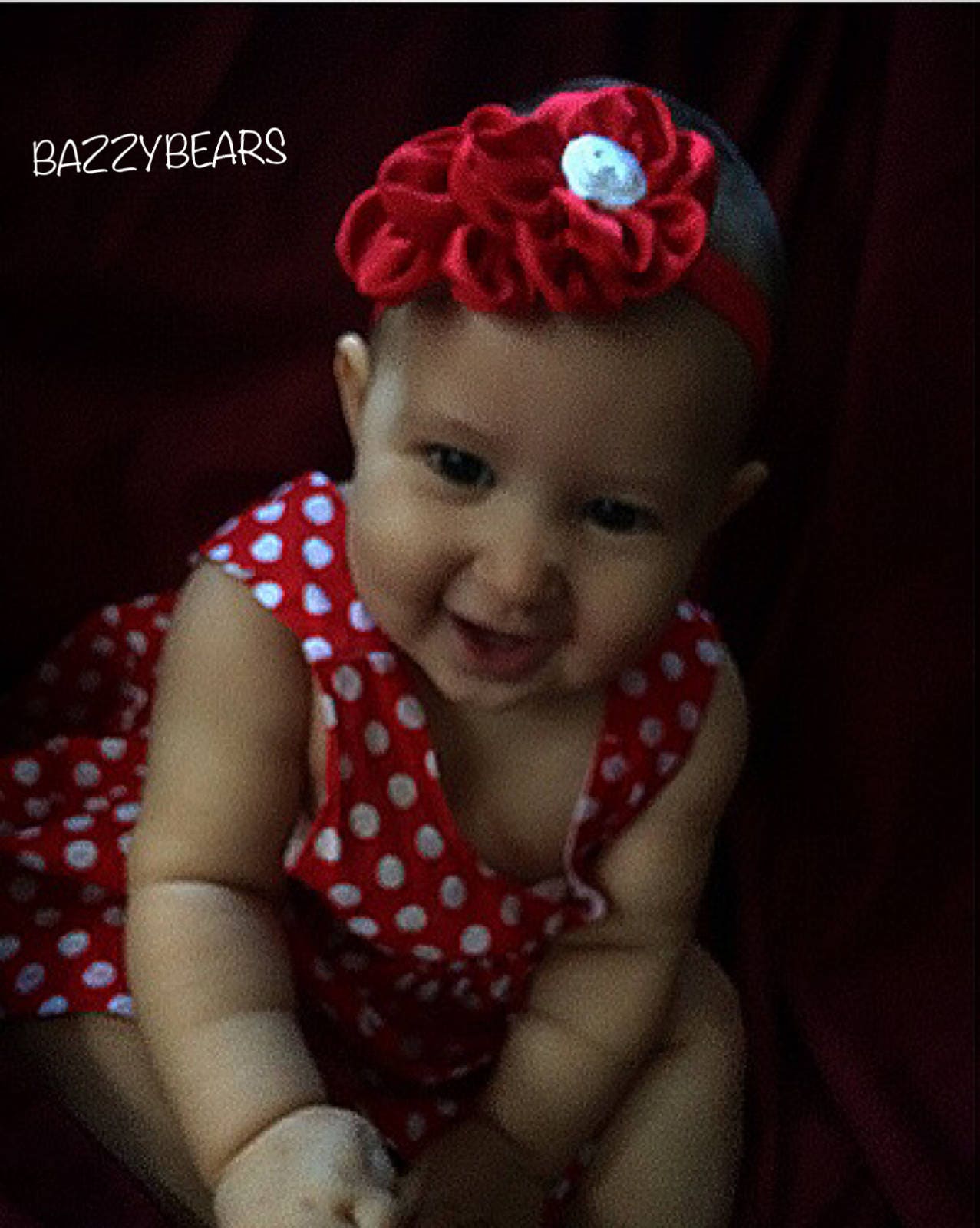 Red Christmas baby headband, rustic Christmas baby headband, red and white baby headband, baby headband, Christmas baby headband, rose