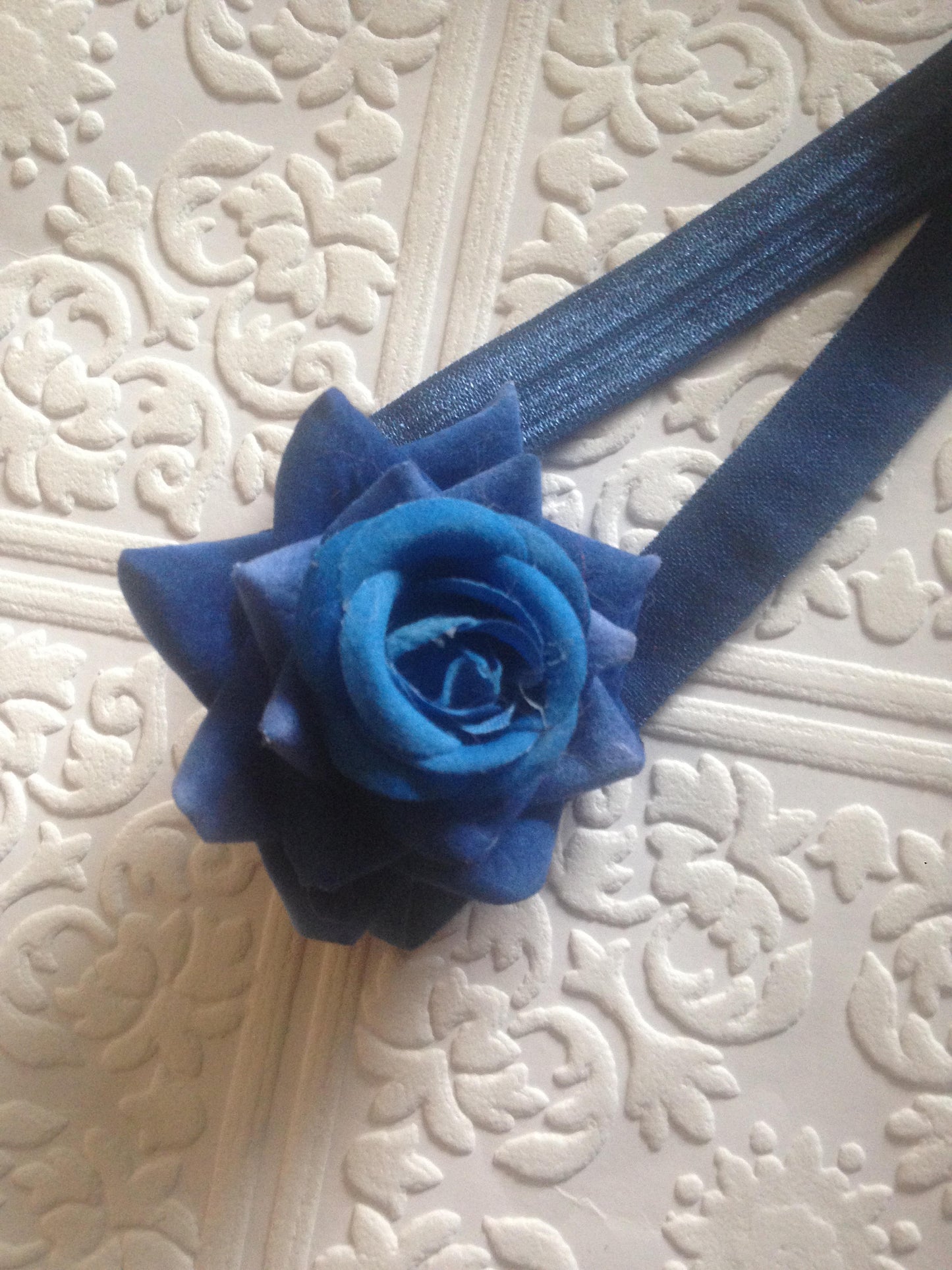 Rose headband, rose baby headband, baby headband, blue headband, newborn headband, blue baby headband, blue baby headband