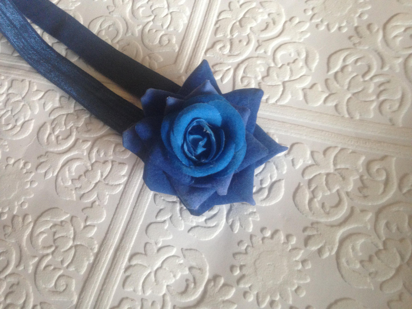 Rose headband, rose baby headband, baby headband, blue headband, newborn headband, blue baby headband, blue baby headband