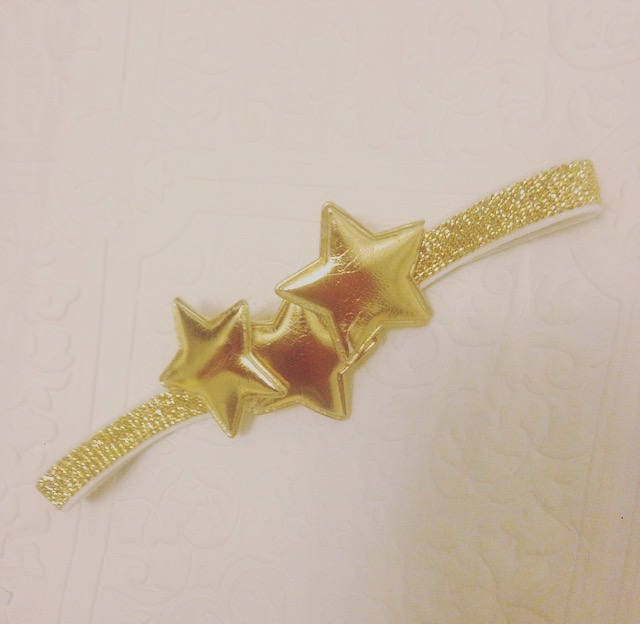 Silver Gold Star Crown Baby Infant Toddler Headband Baby Shower Gift 36cm